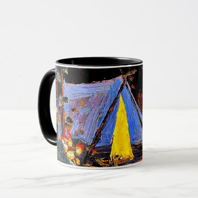 Taza Campfire, fine art painting by Tom Thomson (Anverso izquierdo)
