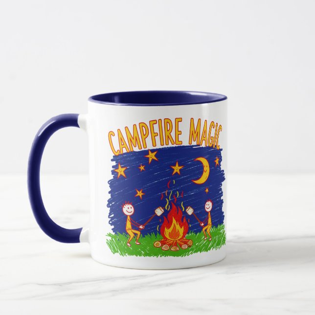 Taza Campfire Magic Kids Camping Night Art (Izquierda)