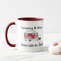 Camping and Wine Combo Mug