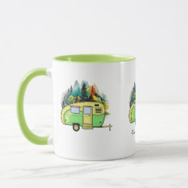 Taza Camping, caravana, bosque, lugar feliz