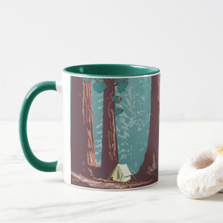 Taza Camping con tienda en el Parque Nacional Sequoia