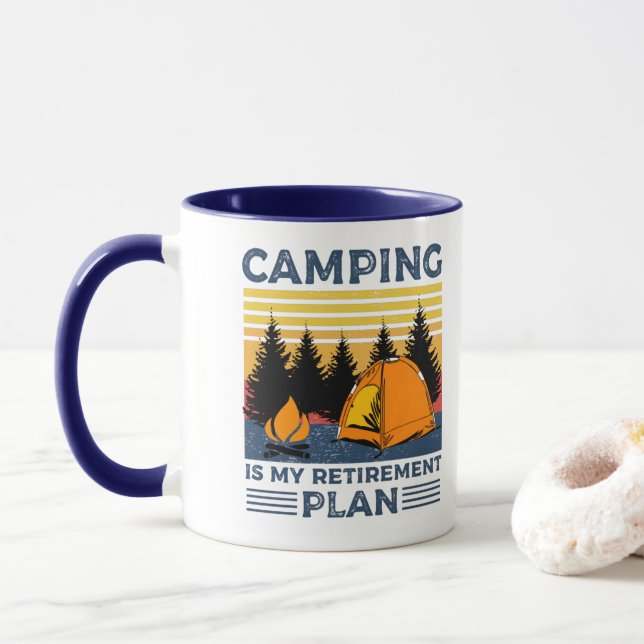 Taza Camping es mi plan de retiro Gracioso camping Gift (Con donut)