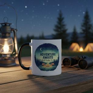 Taza Camping Outdoors Family Personalized Two-Tone Mug