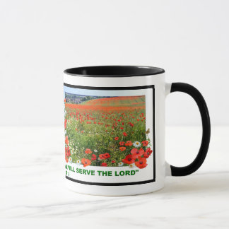 Taza Campo de amapola con verso bíblico