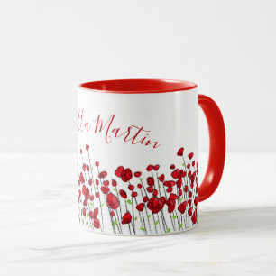 Taza Campo de amapolas rojas