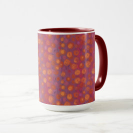 Taza Campo de caramelo, patrón floral abstracto, naranj