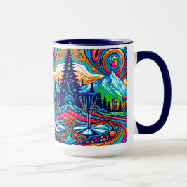 Taza Campo de golf de disco psicodélico
