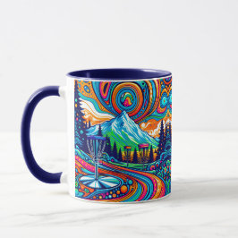 Taza Campo de golf de disco psicodélico