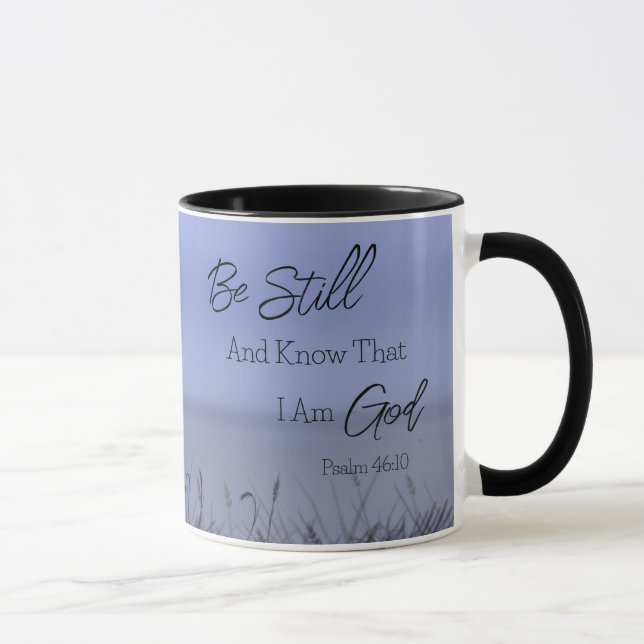 Taza Campo de Trigo Azul de Escrituras Simples Modernas (Derecha)