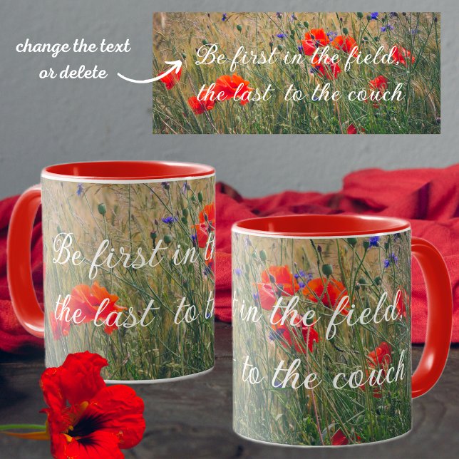 Taza Campo de trigo con cachorros y flores de maíz (Subido por el creador)