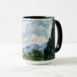 Taza Campo de trigo con cipreses