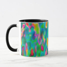 Taza Campo de Tulipanes Floral Abstracto Neón Dopamina