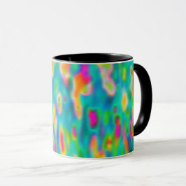 Taza Campo de Tulipanes Floral Abstracto Neón Dopamina 