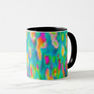 Taza Campo de Tulipanes Floral Abstracto Neón Dopamina 