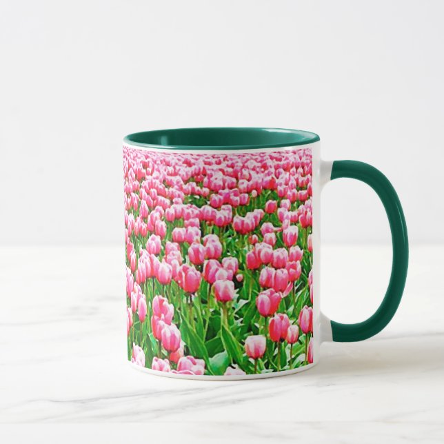 Taza Campo de tulipanes rosados (Derecha)
