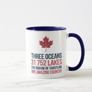 Taza Canadá 3 Océanos 31752 Lagos 243000km de costa