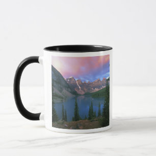 Taza Canadá, Alberta, Lago Moraine al amanecer, Banff