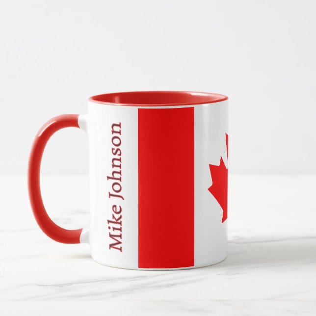 Taza Canada Flag Patriotic Maple Leaf Personalized (Izquierda)