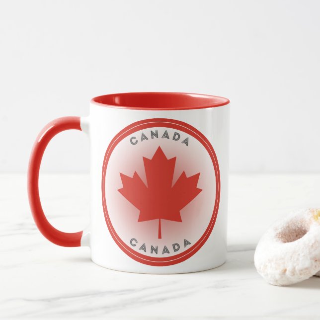 Taza Canada Maple Leaf Circle Shape (Con donut)