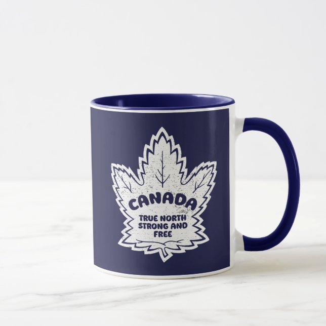 Taza Canadá Maple Leaf Verdadero Norte Fuerte Y Libre (Derecha)