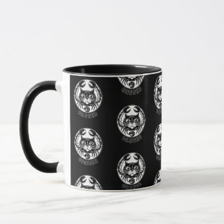 Taza Cáncer de gato Zodiac Black Mug, Astrología, Gatos