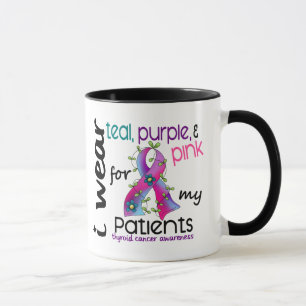Taza Cáncer de tiroides llevo la cinta para mis