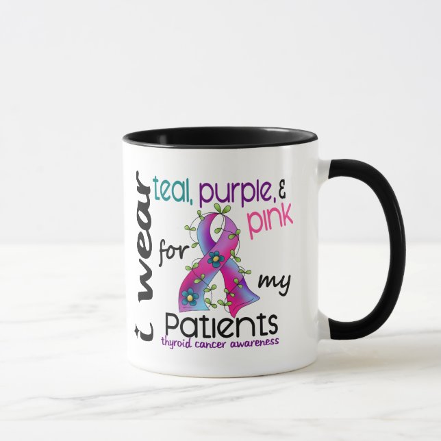 Taza Cáncer de tiroides llevo la cinta para mis (Derecha)