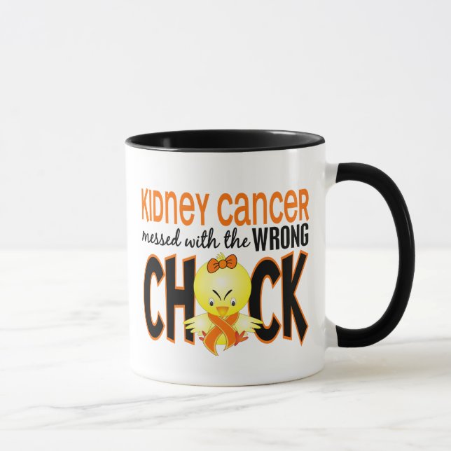 Taza Cáncer del riñón ensuciado con el polluelo (Derecha)