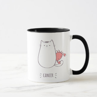Taza Cáncer Gato Zodiaco Rótulo Mug