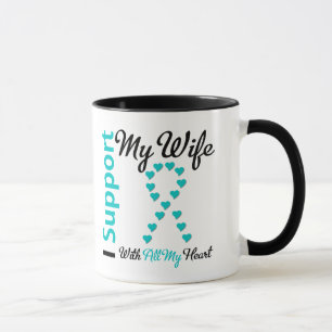 Taza Cáncer ovárico apoyo a mi esposa con todo mi