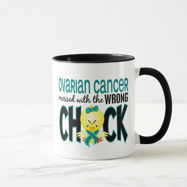 Taza Cáncer ovárico ensuciado con el polluelo (Derecha)