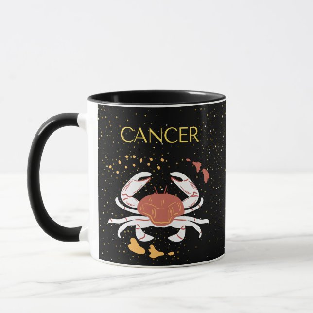 Taza Cáncer Rótulo Zodiac y cita tema de regalo elegant (Izquierda)