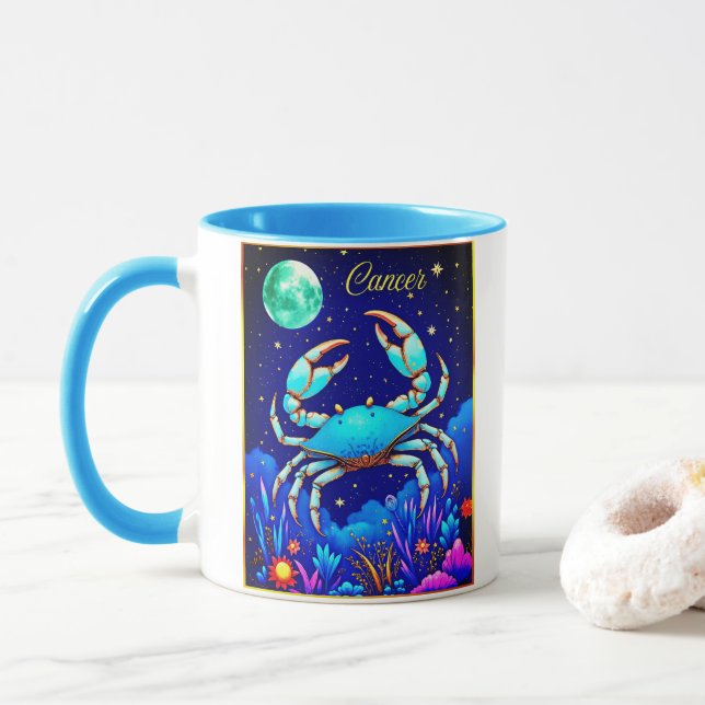 Taza Cancer the Crab Zodiac Sign (Con donut)
