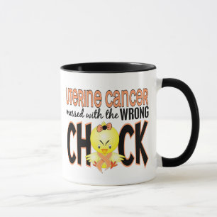 Taza Cáncer uterino ensuciado con el polluelo