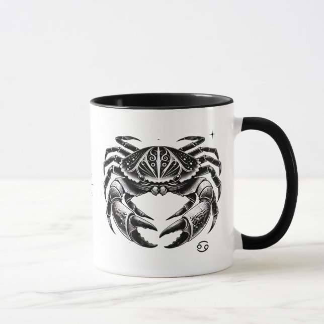 Taza Cancer Zodiac Astrology Gift Crab Design (Derecha)
