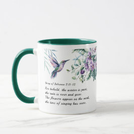 Taza Canción de Salomón 2:11-12 Flores de Hummingbird B