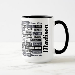Taza Canciones de nombres personalizados de viajero eur