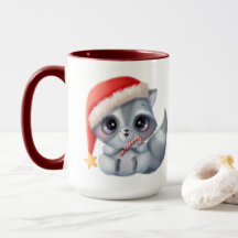 Candy Cane Cutie Raccoon Navidades Coffee Mug