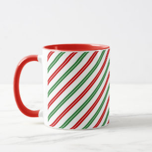 Taza Candy Cane Navidades Strips Red Green