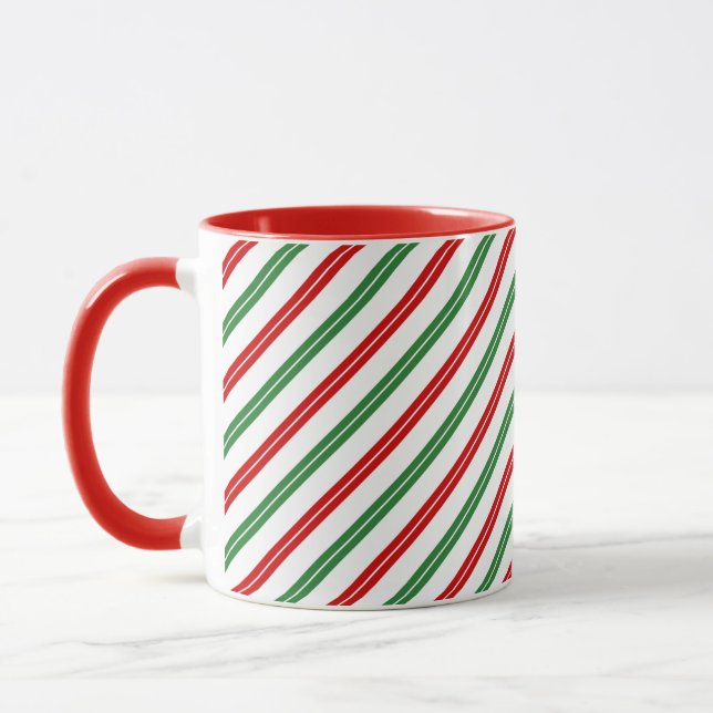 Taza Candy Cane Navidades Strips Red Green (Izquierda)
