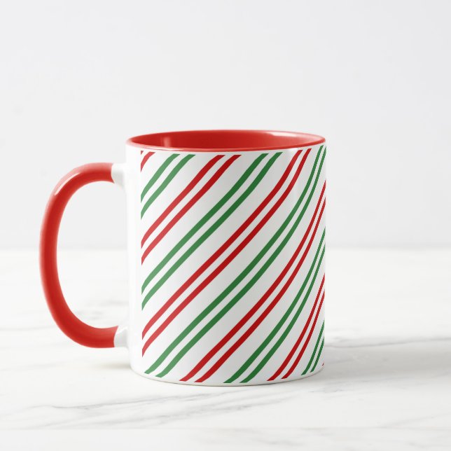 Taza Candy Cane Navidades Strips Red Green (Izquierda)