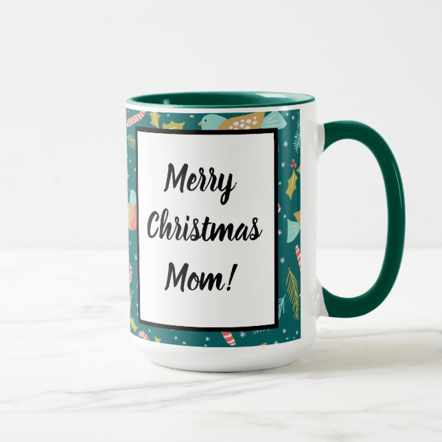 Taza Candy Canes Holly Pine Boughs Aves (Derecha)