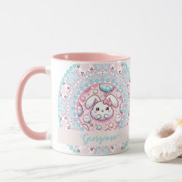 Taza Candy de algodón personalizado Kawaii Bunny Dot Ma
