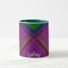Taza CANDY ~ GLOSSY azul verde brillante 3D