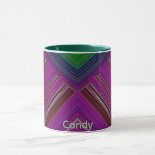 Taza CANDY ~ GLOSSY azul verde brillante 3D