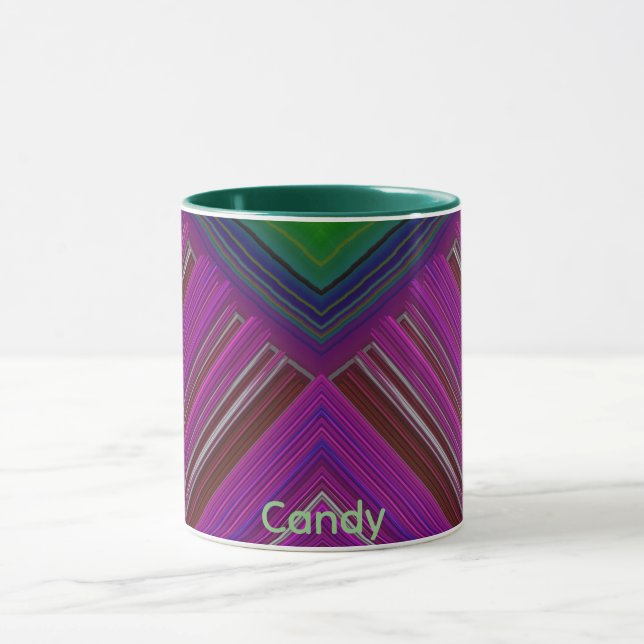 Taza CANDY ~ GLOSSY azul verde brillante 3D (Centro)