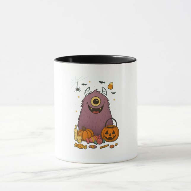 Taza Candy Monster Bash – Diseño adorable de Halloween (Centro)