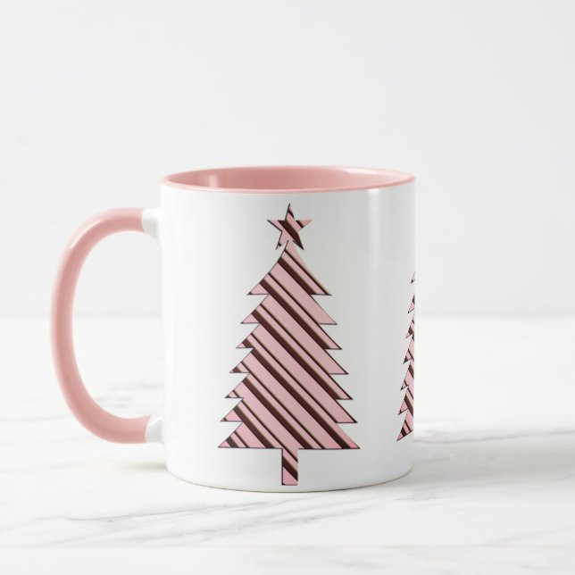 Taza Candy rosado Cane Árbol de Navidad Mug (Izquierda)