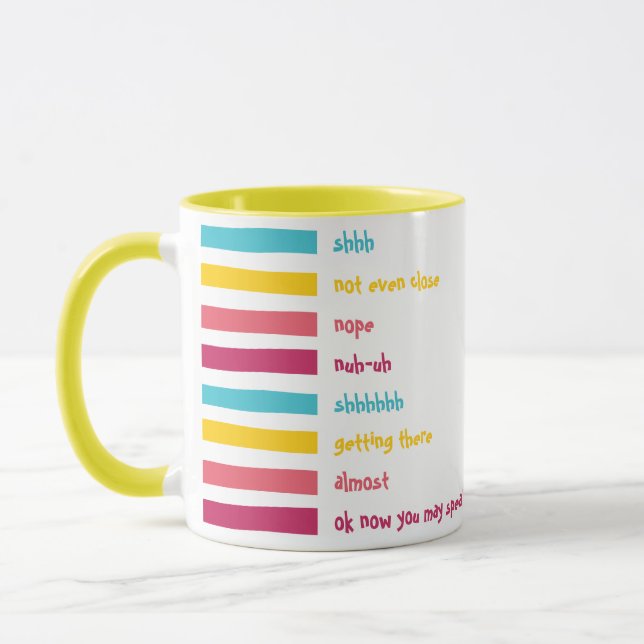 Taza ¡Candy Shushes! Divertido colorido Funny Shhh (Izquierda)