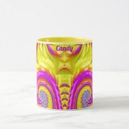 Taza CANDY ~ Zany 3D ~ Morado amarillo azul rosado